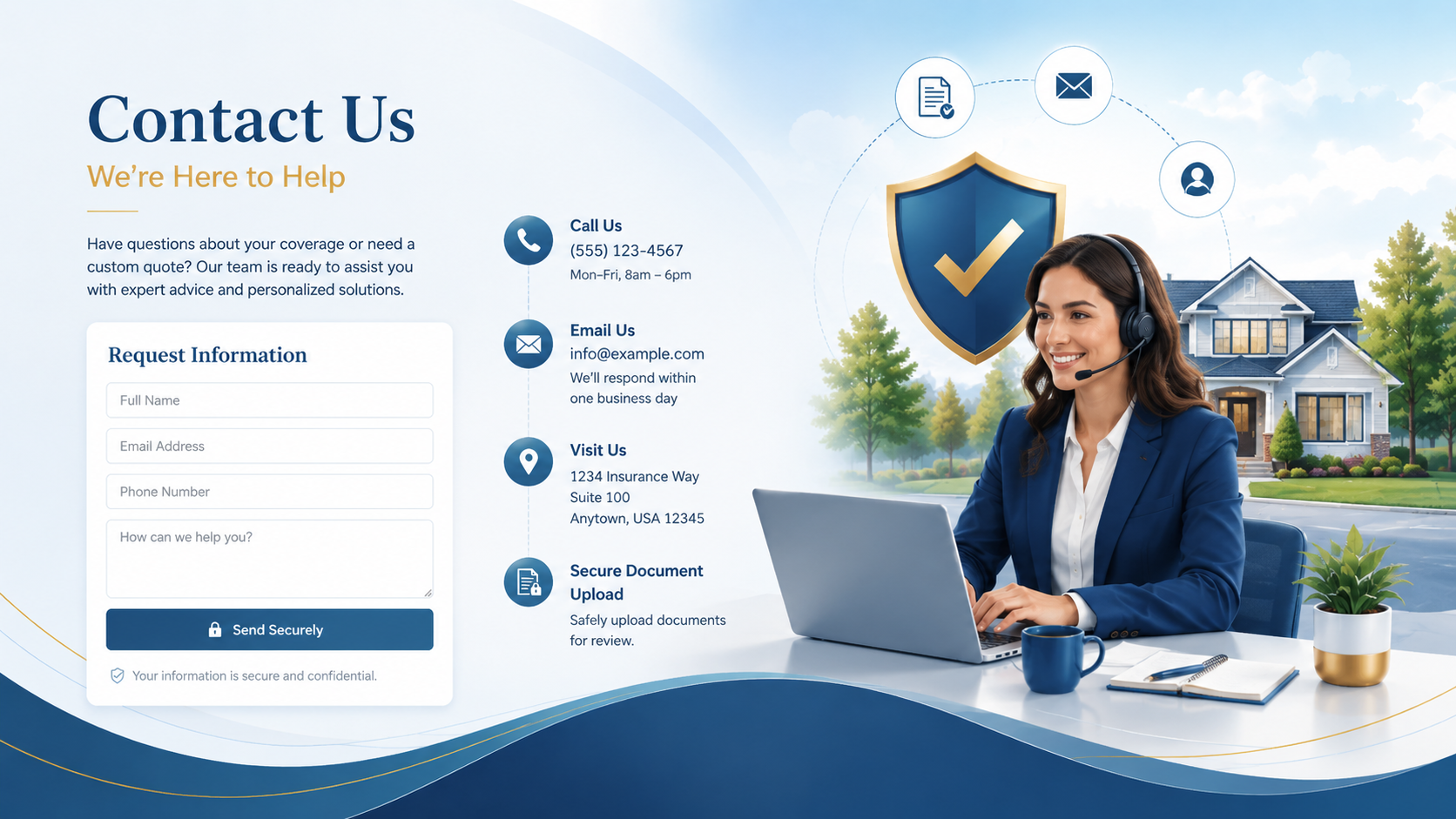 Insurance support specialist assisting a customer online